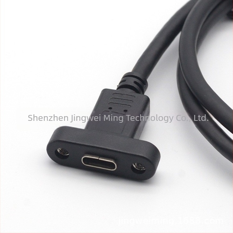 Type-C muško–ženski produžni kabel s ušima i vijcima, USB 2.0, 480 Mbps, bakreno jezgro