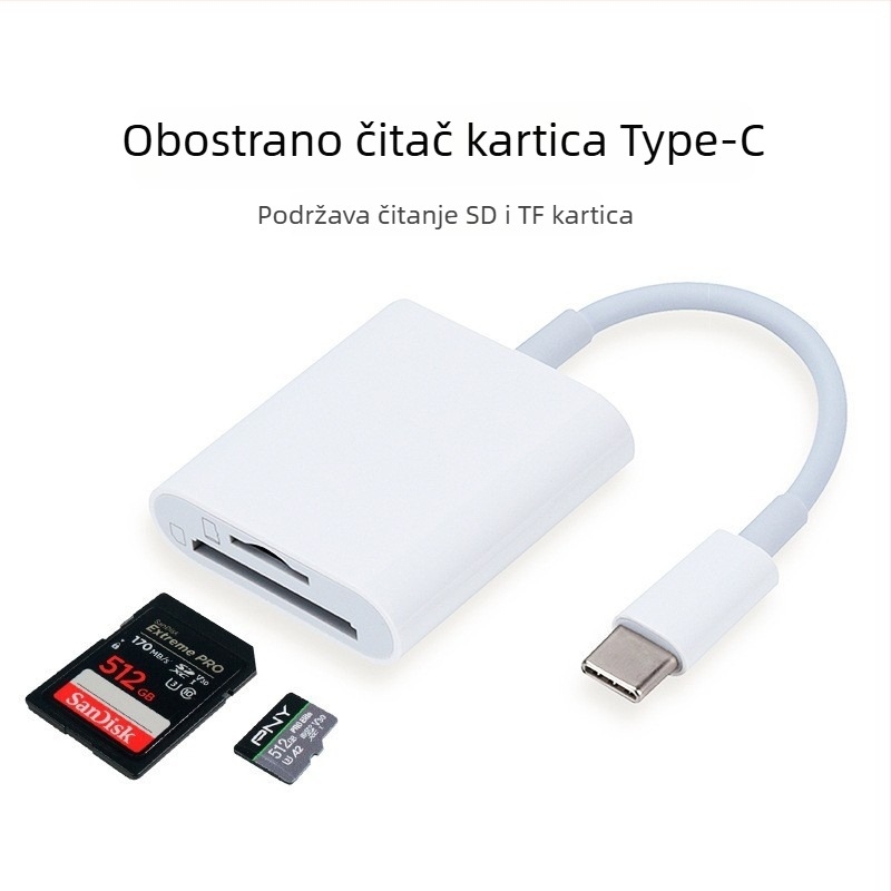 Dvostruki čitač TF/SD kartica i OTG USB-C adapter za iPhone