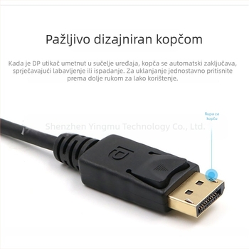 DisplayPort na DisplayPort adapter kabel, 4K, DP sučelje, jednostrani konektor
