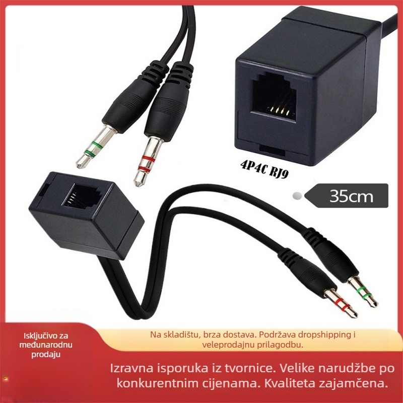 Adapter kabel za slušalice RJ9 na dvostruki 3,5 mm - Marka: Neutral - Sučelje: Drugo
