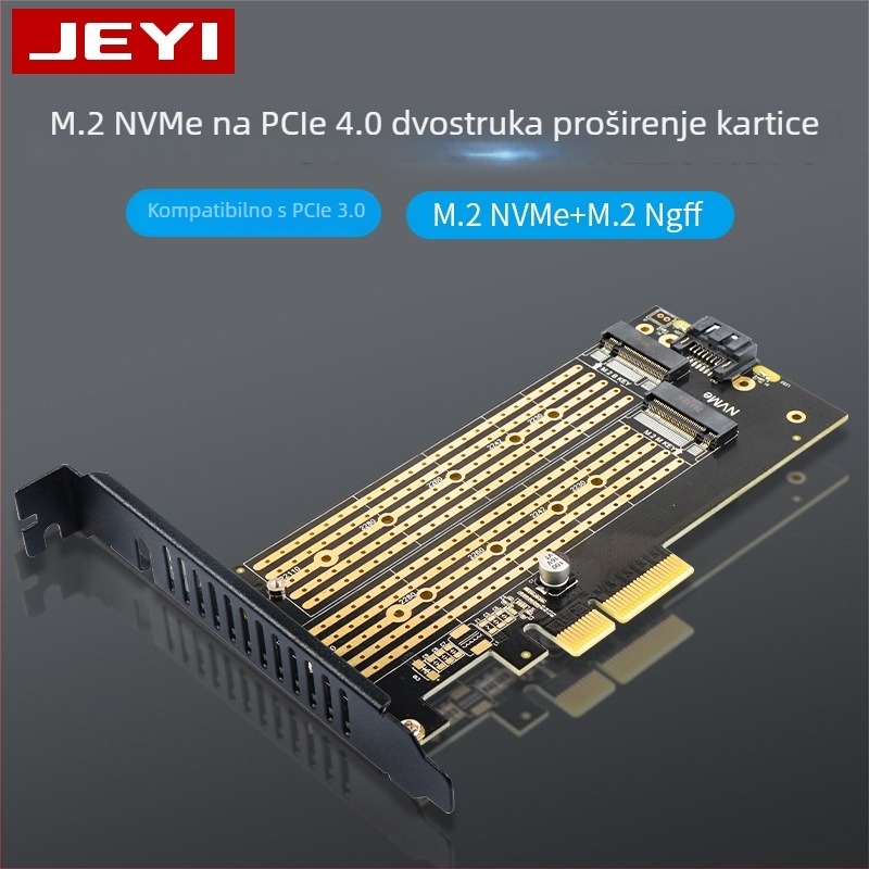 Adapter kartica M.2 NVMe SSD za desktop PCIe x4 sa SATA dvostrukim protokolom SK6