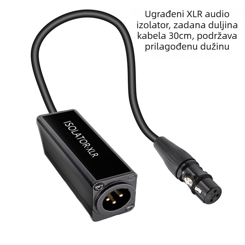 XLR audio izolator – uklanjanje šuma između miksera i računala, patch kabel, muški-ženski priključak, bakreno jezgro, model XLRFM