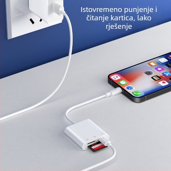 OTG adapter kabel za Apple uređaje s čitačem SD/TF kartica, duljina 13 cm, bakreno jezgro, CF-11339665
