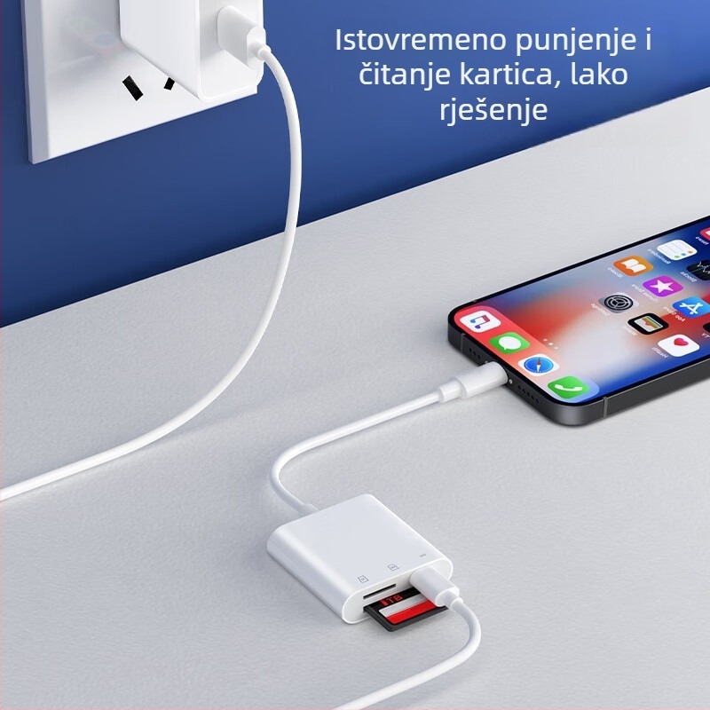 OTG adapter kabel za Apple uređaje s čitačem SD/TF kartica, duljina 13 cm, bakreno jezgro, CF-11339665
