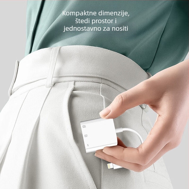 OTG adapter kabel za Apple uređaje s čitačem SD/TF kartica, duljina 13 cm, bakreno jezgro, CF-11339665