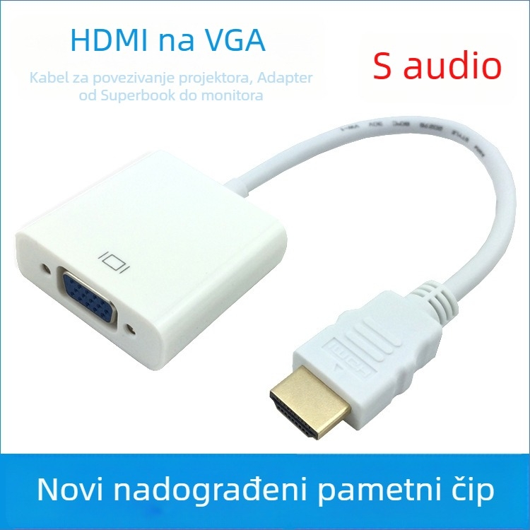HDTV na VGA kabelski adapter s audio – HDMI na VGA, dužina 0,2 m, HV-021, E zeus
