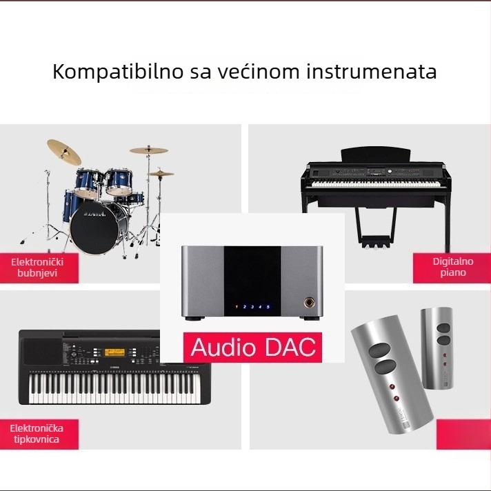 MIDI kabel za električno klavir s OTG za telefon/tablet – patch kabel, 1 m