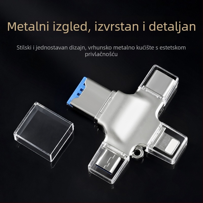 4-u-1 čitač kartica SD/TF, USB 3.0 flash pogon, OTG Type-C adapter — brz prijenos podataka