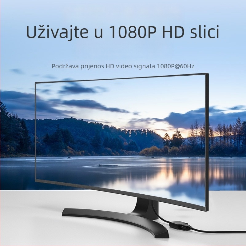 DisplayPort na VGA adapter kabel, VGA sučelje, duljina 0,2 m, bakrena žica pocinjana
