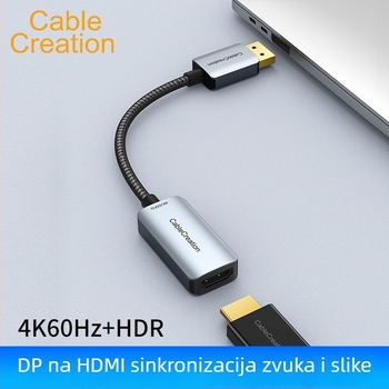 DP1.4 na HDMI 2.0 adapter kabel, 4K60Hz HDR, za povezivanje računala s TV-om/monitorom