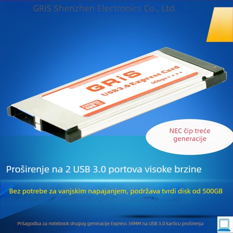 GRIS Ge-A3.0-2 USB 3.0 NEC adapter karta, 5 Gbps prijenos podataka