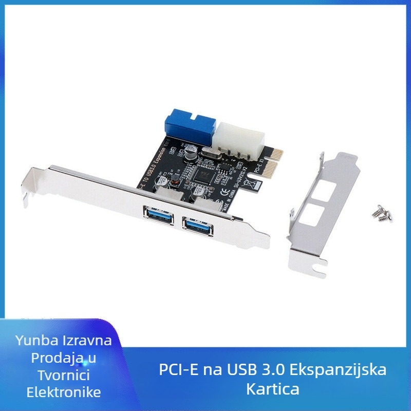 PCI-E na USB 3.0 proširna kartica s prednjim 20-pin sučeljem, PCIe X1, VL805 čip, 5 Gbps