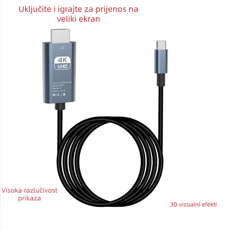 Type-C na HDMI adapter kabel, 4K za prikaz na monitoru