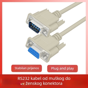 Db9 RS232 serijski kabel, 9-pinski serijski kabel za podatke, muški na ženski konektor