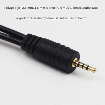 Prilagođeni računarski audio kabel 3,5 mm, splitter 1 na 2, muški–ženski spoj, produžni kabel