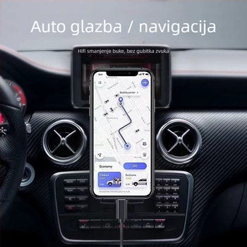 Automobilski AUX audio kabel, 3,5 mm, bakreni vod s cínovanjem jezgrom, niklovani premaz, UL certificirano