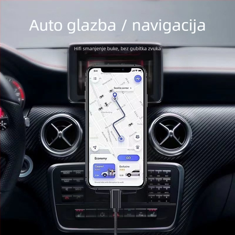 Automobilski AUX audio kabel, 3,5 mm, bakreni vod s cínovanjem jezgrom, niklovani premaz, UL certificirano