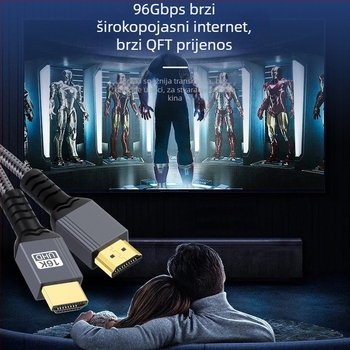 HDMI Mini HDMI na HDMI adapter kabel, bakreni vodiči s cinkovim premazom, pozlaćeni kontakti