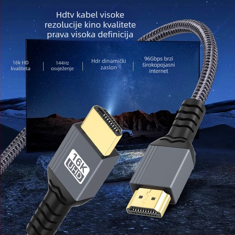 HDMI Mini HDMI na HDMI adapter kabel, bakreni vodiči s cinkovim premazom, pozlaćeni kontakti