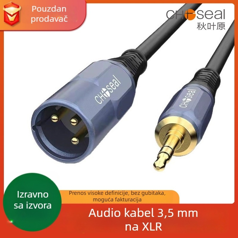 Akihabara QS3520G Audio kabel 3,5 mm na XLR muški, AV linija, pozlaćeni bakreni vodovi, ROHS