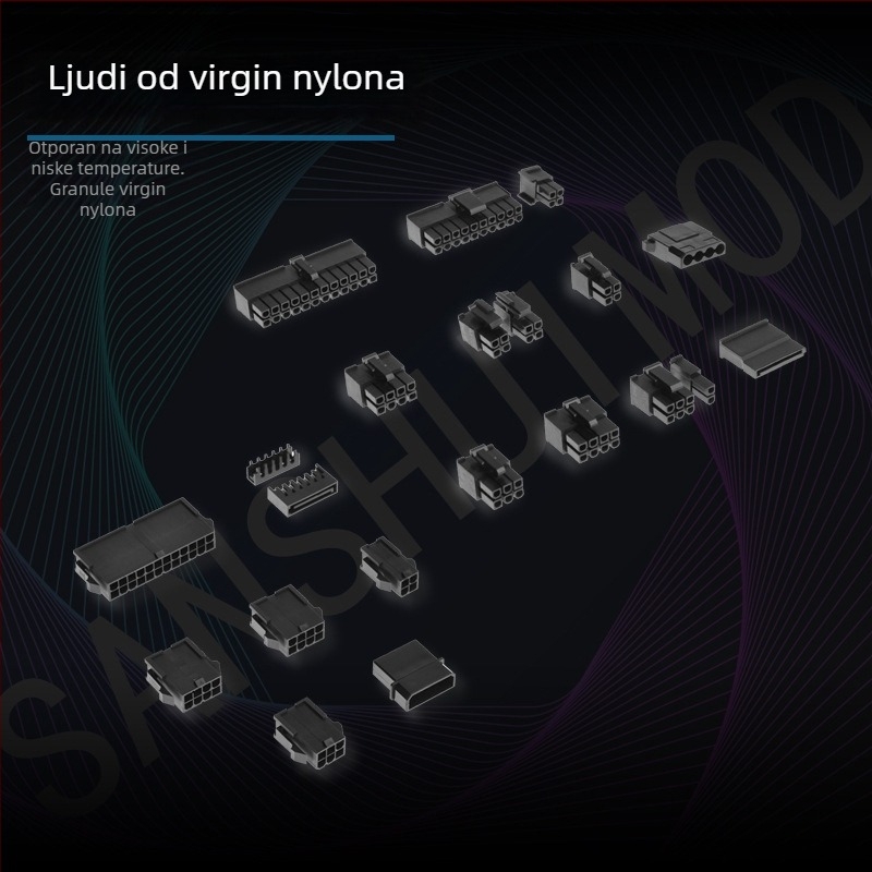 Patch kabel napajanja GPU za stolno računalo, dvostruki D-port na 8-pinski, 4-pinski na 8-pinski, bakar UL1007 18AWG, model ZJ-2D4ZGPU8