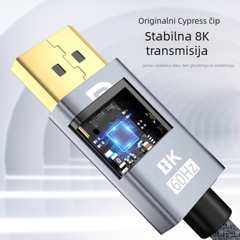 Type-C na HDMI adapter kabel s podrškom 8K60Hz, za prijenosna računala i mobitele, zlatno-platerani konektori, cínirano bakreno vodilo, duljina 2m ili 3m
