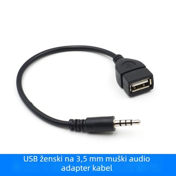 USB ženski na 3,5 mm muški auto AUX audio adapter kabel za iPod, model: 3.5 Revolution USB bus, tip: AV linija, marka: Neutral, godina proizvodnje: 2016