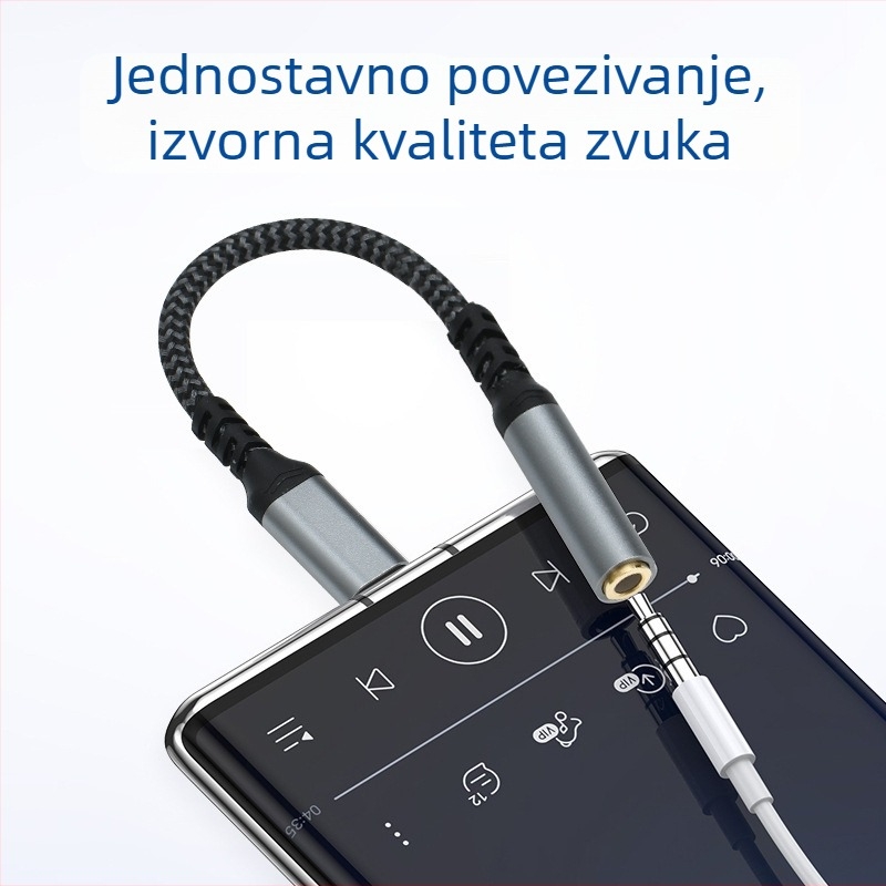 3,5 mm audio kabel za Android telefone, Type-C digitalni audio adapter i Type-C adapter za slušalice; Kompatibilno s Xiaomi, Huawei, OPPO