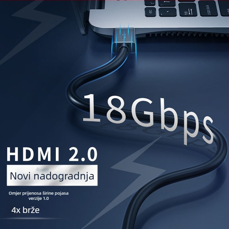 Jetson HDMI kabel 2.0 4K, bakar bez kisika, zlatni konektori, duljina 20 m, HDMI muški–muški