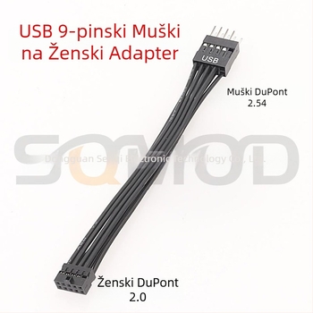 sqmOD DuPont 2.0–to–2.54 adapter kabel za USB header na industrijskim matičnim pločama, bakreni vodnik