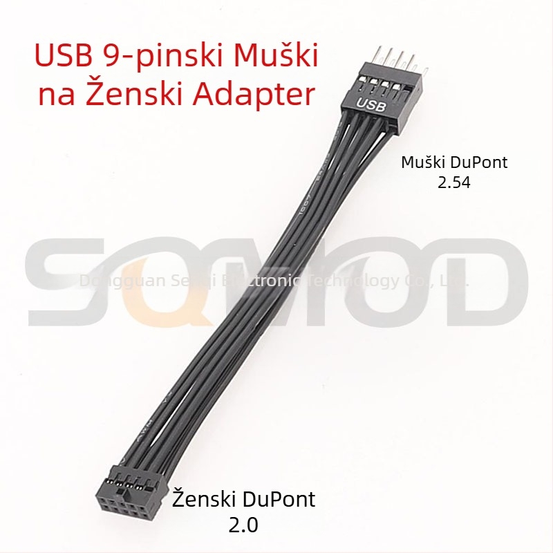 sqmOD DuPont 2.0–to–2.54 adapter kabel za USB header na industrijskim matičnim pločama, bakreni vodnik
