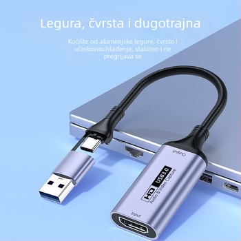 Karta za video snimanje USB 3.0 / Type-C — 1080P, MS2130 čip, kompatibilna sa svim OS, za snimanje s mobitela i računala