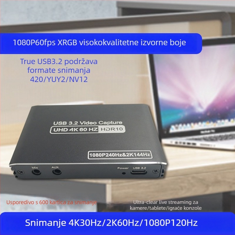 HDMI kartica za hvatanje videa OZC10, AXD2900, USB-C, 4K60Hz/2K144/1080P240, kompatibilna sa svim operativnim sustavima