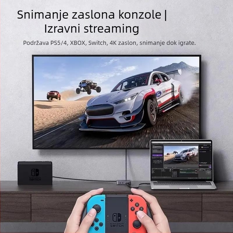 4K USB kartica za hvatanje videa s loop-out funkcijom, Windows kompatibilna, PS5, Nintendo Switch i kamere
