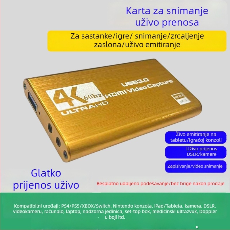 Karta za video snimanje 4K60 USB, Windows kompatibilnost, Philips čip, OEM mogućnost, 60fps