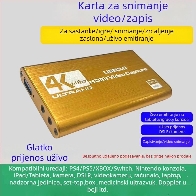 Karta za video snimanje 4K60 USB, Windows kompatibilnost, Philips čip, OEM mogućnost, 60fps