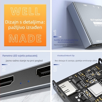 USB 3.0 video kartica za hvatanje videa — 4K/30Hz, HDMI sučelje, MS2131 čip, kompatibilna sa svim operativnim sustavima