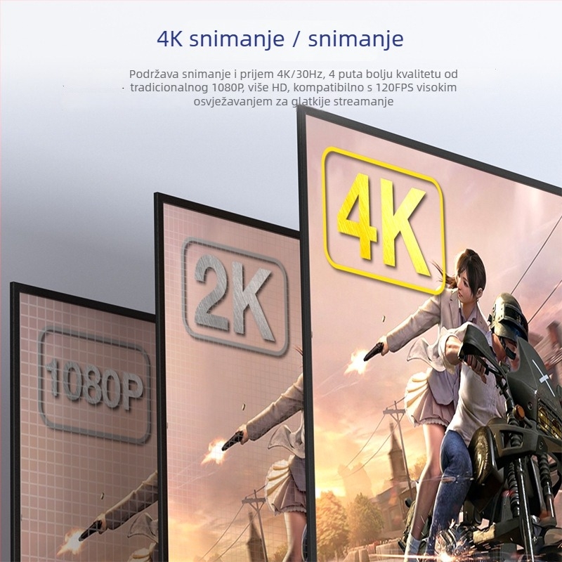 USB 3.0 video kartica za hvatanje videa — 4K/30Hz, HDMI sučelje, MS2131 čip, kompatibilna sa svim operativnim sustavima