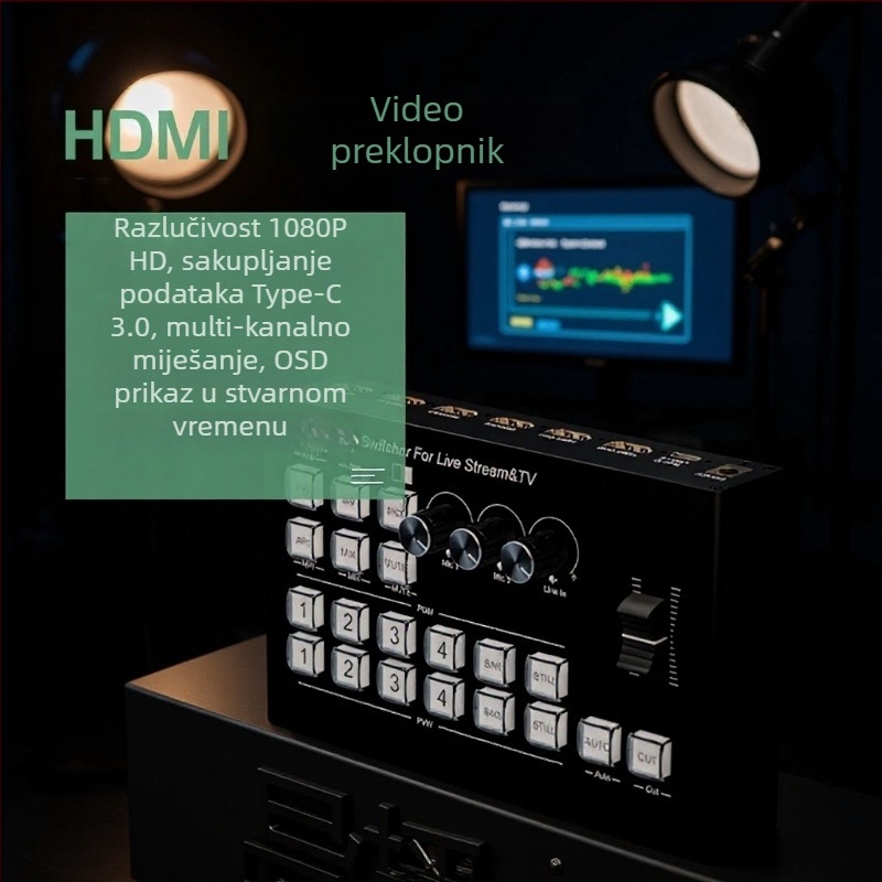 HDMI karta za hvatanje s četiri kanala USB 3.0 za višekamerno prijenos uživo — integrirani prekidač, 4K30Hz