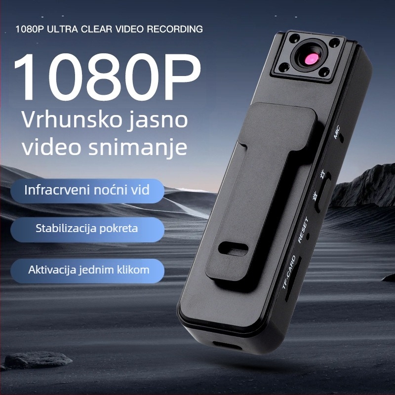 Akcijska kamera A9 — 1080p, trajanje baterije 2–3 h, TF kartica za pohranu, ispod 100 g