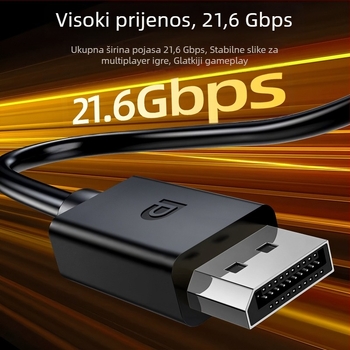 DP kabel, DP muški–DP muški, Verzija 1.2, 4K60Hz, jezgro od bakro obloženog čelika