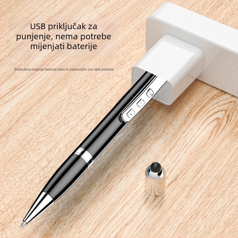 Profesionalni diktafon u obliku pera s HD redukcijom šuma, WAV snimanje, podrška TF kartici, jedan mikrofon, litijeva baterija