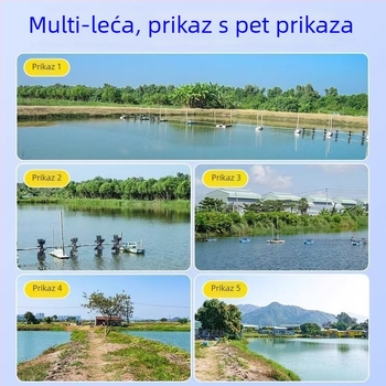 Solarna vanjska PTZ kamera s horizontalnim kutom 355°, vertikalnim kutom 90°, granica rotacije 355°, napajanje DC 5V, ugradnja na zid