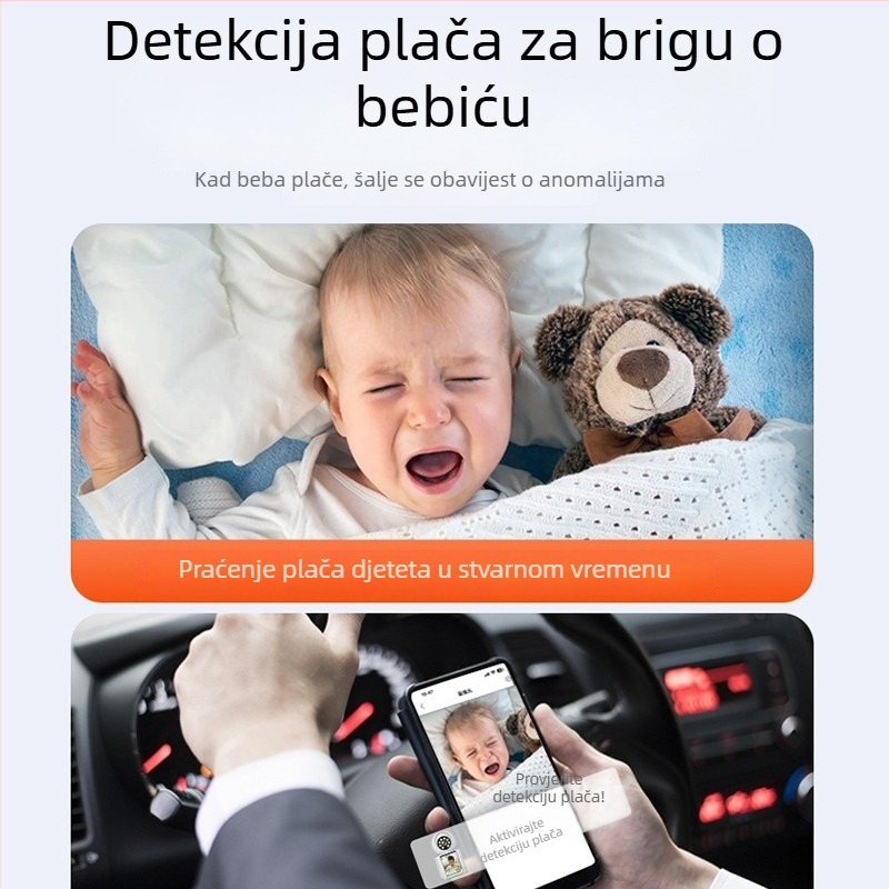 IP kamera za nadzor djece i starijih osoba s kontrolom putem mobilne aplikacije, 720p, domet 10-30 m, noćni vid