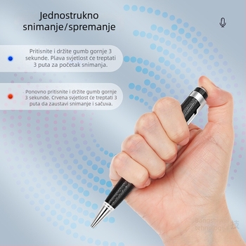 64GB USB 2.0 glasovni rekordér s jednim klikom, MP3/WAV, 480 minuta snimanja, model U8