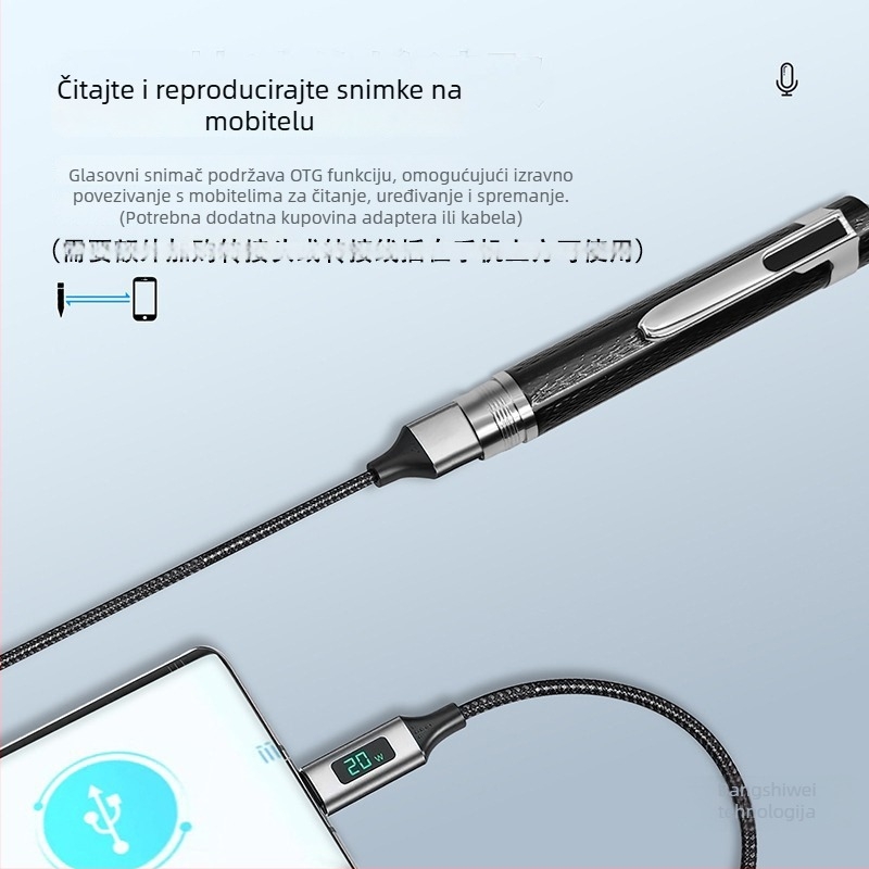 64GB USB 2.0 glasovni rekordér s jednim klikom, MP3/WAV, 480 minuta snimanja, model U8