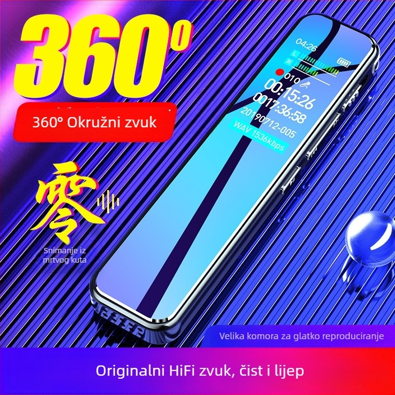 Prijenosni profesionalni diktafon s redukcijom šuma, model A20, MP3/WAV, domet snimanja 100 m, vrijeme snimanja 500, USB 2.0