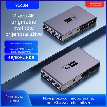 HDMI capture kartica Hc868 — 4K60Hz, 4096×2160, USB, Loop-Out za prijenos uživo