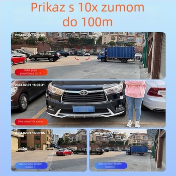 HD vanjska kamera za nadzor sa četiri leće, 360° panoramski prikaz, daljinski monitor s tri zaslona za kućnu upotrebu