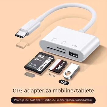 Čitač kartica D04 - Kuxiang USB-C višenamjenski pretvarač SD/TF kartice (Marka: Kuxiang; Model: D04; Sučelje: USB-C; Podrška karticama: SD/TF)